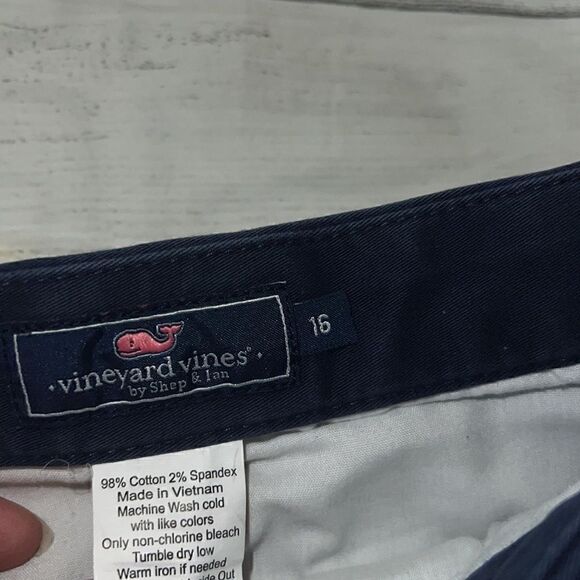 Vineyard Vines Boys Break Shorts Stretch Navy sz 16 READ Classic Preppy Neutral - Picture 3 of 4